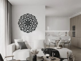 drevko Drevená mandala na stenu Rozkvit Rozmer obrazu: 44,5 x 44,5 cm, Farba dekorácie: Čierna
