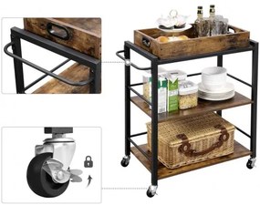 Servírovací stôl na kolieskach VASAGLE LRC72X