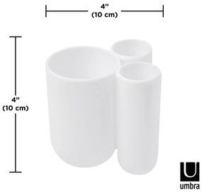 Biely plastový téglik na zubné kefky Touch – Umbra