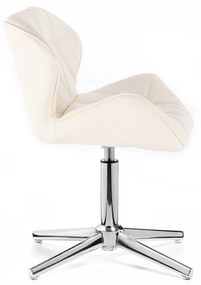 LuxuryForm DESIGN Stolička MILANO na striebornom kríži - krémová