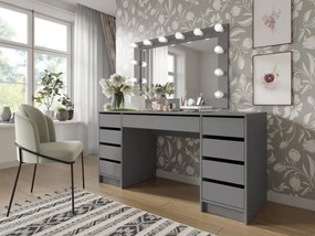 Toaletný písací stôl Heron Bis, Farby: biela / biely lesk