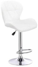 LuxuryForm DESIGN Barová stolička LIVIO na striebornom tanieri - biela