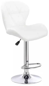 LuxuryForm DESIGN Barová stolička LIVIO na striebornom tanieri - biela
