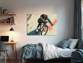 drevko |  Obraz na stenu Žena na bicykli
