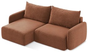 Rozkladacia/s úložným priestorom rohová pohovka v tehlovej farbe (ľavý roh) Kalena – Makamii