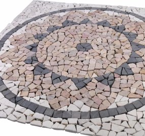 Mramorová mozaika, motív slnka, 90 x 90 cm