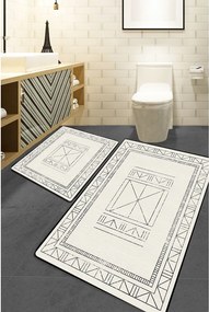 Krémovobiele kúpeľňové predložky v súprave 2 ks 60x100 cm Touch – Foutastic