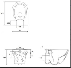 Cersanit Larga Oval CleanOn - závesná wc misa so SLIM sedátkom z duroplastu, biela, S701-472