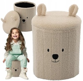 Roztomilá detská skladacia pufa s úložným priestorom ružová