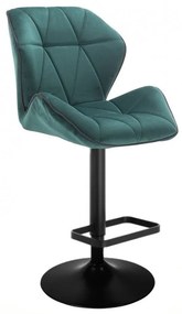 LuxuryForm DESIGN Barová stolička MILANO MAX VELUR na čiernom tanieri - zelená