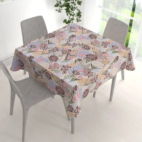 Biante Bavlnený štvorcový obrus Sandra SA-648 Akvarelové kvety na bielom 60x60 cm