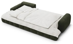 Zelená zamatová rozkladacia/s úložným priestorom rohová pohovka (ľavý roh/s leňoškou) Linz – Cosmopolitan Design