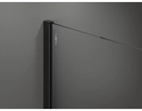 Mexen Kioto sprchová zástena 140x200 cm 8 mm, čierny profil, sklo efekt námrázy, 800-140-101-70-30