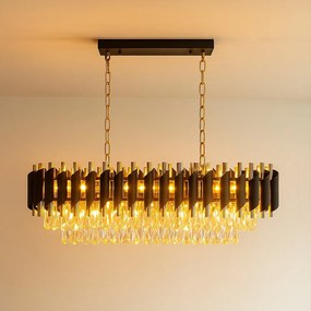 Luster Cristal, 1x krištáľové/zlaté/čierne kovové tienidlo, g