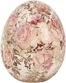 Decoration Egg ? 10x12 Cm Beige Red Ceramic - Home deco