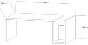 Konferenčný stolík MONEL, mramorový dekor, béžový