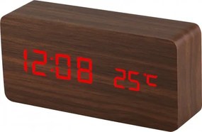 Digitálny LED budík s dátumom a teplomerom EuB8466 RED BROWN, 15cm