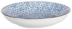 Hlboký tanier s modrými kvietkami BlueFlowers - Ø 20 * 4 cm
