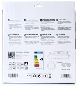 Aigostar - LED Podhľadové svietidlo ULTRATHIN LED/18W/230V 4000K biela