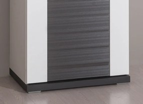 Vysoká vitrína Caracas typ 02, grafit / biely lesk, s osvetlením