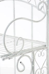 Kovová polica regál Anja - Biela antik