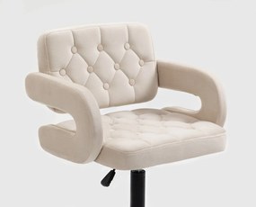 LuxuryForm DESIGN Kreslo ADRIA VELUR na zlatom tanieri - krémové