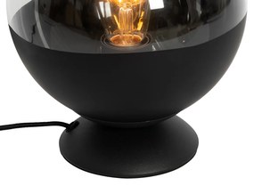 Retro stolná lampa čierna s čírym sklom - Eclipse