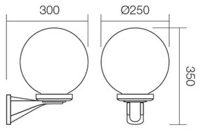 Redo 9789 - Vonkajšie nástenné svietidlo SFERA 1xE27/42W/230V IP44 biela
