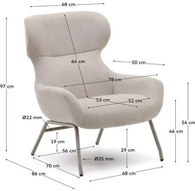 Béžové kreslo Belina – Kave Home