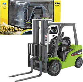 Kovový vysokozdvižný vozík s pohyblivými vidlicami Huina Green 1:50