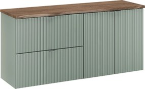 Comad Kúpeľňová skrinka pod doskové umývadlo set Line Reed Green 120 zelená/dub cassela