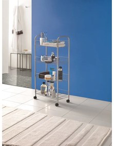 Kovový pojazdný regál v striebornej farbe 41x84 cm Ascona – Metaltex