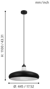 Eglo 99032 - LED RGB Stmievateľný luster na lanku TABANERA-C 1xE27/9W/230V