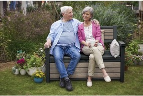 Hnedá plastová záhradná lavica Deco – Keter