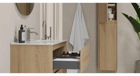 Kúpeľňová skrinka s umývadlom MOLDE 80 cm, dub