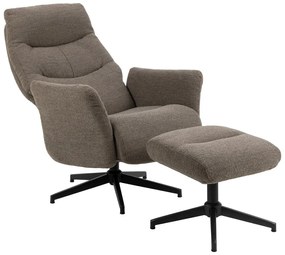 Sivo-hnedé relaxačné kreslo z textílie buklé London – Actona