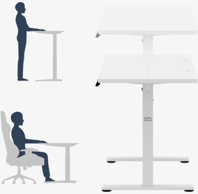 Elektrický výškovo nastaviteľný stôl Mark Adler Leader 6.9 biely