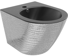 Mexen Lena, závesný bidet 480x370x325 mm, čierna matná - strieborná, 35224872