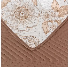 Prehoz na posteľ PETALIS krémový / hnedý Rozmer: 170 x 210 cm