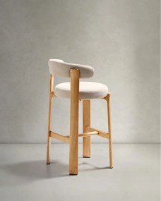 Béžová/v svetlo prírodnej farbe barová stolička z jaseňového dreva (výška sedadla 75 cm) Granite – Kave Home