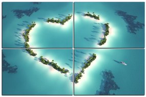 Obraz na plátne - Ostrov v tvare srdca 1136E (120x80 cm)
