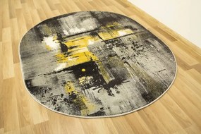 Koberec Victoria 7657A antracitový / žltý / krémový