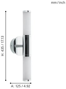 Eglo 95142 - LED Kúpeľňové svietidlo PALMERA 1 2xLED/4,5W/230V IP44