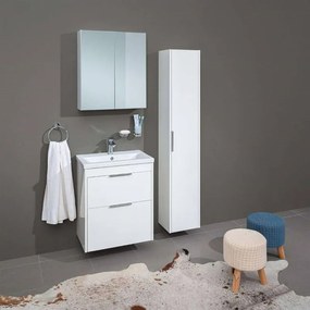 Mereo, Vigo, kúpeľňová skrinka s keramickým umývadlom, 61x40x72 cm, biela, MER-CN311