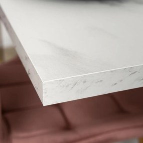JAKS Jedálenský stôl Clark 120 cm biely mramor glamour
