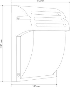 Toolight Toolight, nástenné svietidlo 24,5x18 cm, 1xE27, RSL013-1W, čierna, OSW-10246