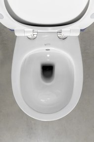 Isvea Isvea, SENTIMENTI CLEANWASH závesná WC misa, integrovaný ventil a bidetová spŕška, Rimless, 36x51cm, biela, 10ARS1010