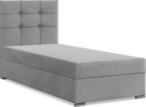 Čalúnená posteľ ELDA Velvet 90×200 cm svetlosivá