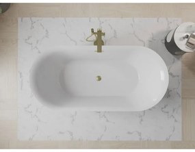 Mexen Roxy, voľne stojaca vaňa 170 x 80 cm, biela-čierna, zlatý matný prepad, 51201708075-55