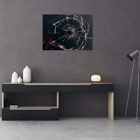 Abstraktný sklenený obraz - rozbité sklo (70x50 cm)